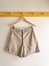 Vintage 50s 60s Army US Military khaki cotton twill high rise pants shorts 29"