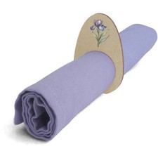 5 Serviettenringe 'Einzelne Irisblume mit langem Stiel' aus Holz (NR00066392)