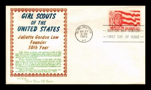 US COVER GIRL SCOUTS 50TH ANNIVERSARY FDC SCOTT 1199 KHOL KRAFT CACHET