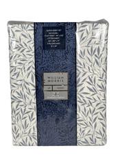 William Morris At Home Queen Sheet Set Leaf Pale Slate 100% Cotton Percale Gray