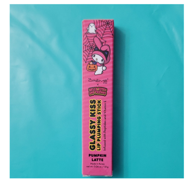 The Crème Shop Hello Kitty Glassy Kiss Lip Plumping Stick Pumpkin Latte Hydrati…