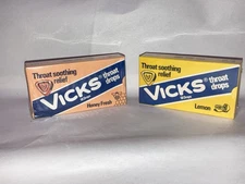 Two Vintage Sealed Boxes Of Vicks Throat Drops Made In Manila- Rare