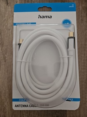 Hama Antennenkabel Koaxial 3 m | 100 dB | Weiß | HDTV, SAT, DVB-T2