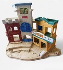 Vintage 1996 Fisher Price Great Adventure Wild Western Town Sheriff Hotel Bank