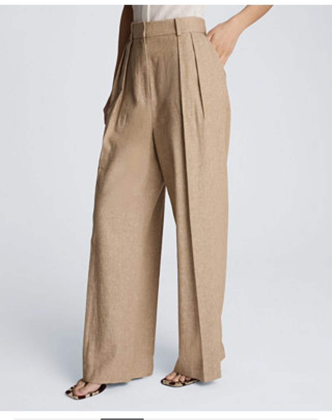 Kenneth Cole High Rise Boyfriend Double Pleat Wide Leg Pants NWT $129