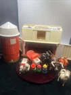 Vintage Fisher Price Play Family Farm #915 Lot Animals Silo Cow Pig Horse Sheep