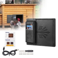 Extra Large Battery Automatic Chicken Coop Door Poultry Gate W/ Timer