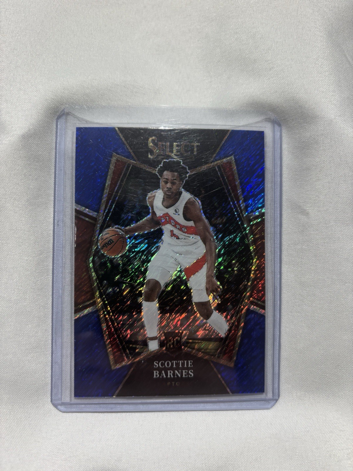 2021-22 Panini Select- Premier Level Scottie Barnes #111 Blue Shimmer Prizm (RC)