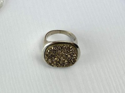 925 Sterling Silber Pyrit (Narrengold) Ring Größe 7