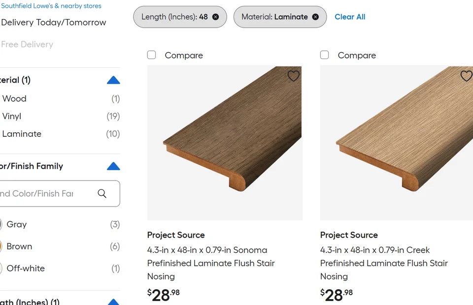 Bloque de cerezo moldeado laminado - nariz de escalera, moldeo en T, reductor de alfombras, + aluminio Foto 3 de 4