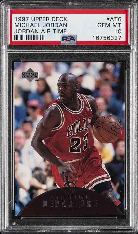 1997 UPPER DECK JORDAN AIR TIME #AT6 MICHAEL JORDAN PSA 10