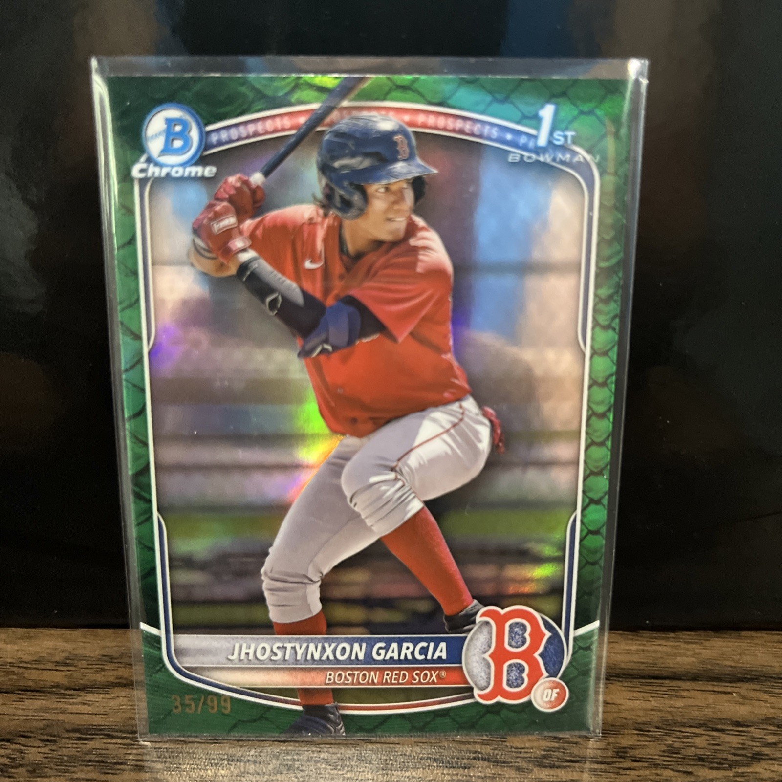 2025 Bowman Chrome Prospects Jhostynxon Garcia #BCP-43 Green Reptilian /99