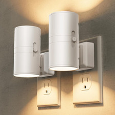 LED Night Light Plug In Dusk To Dawn Sensor Dimmable Soft White 3000K 2 Pack
