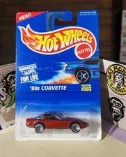 👓Hot Wheels 1996 #503🔥'80s CORVETTE Metalflake Red-Orange⭐Lace Wheels⚡Base Var