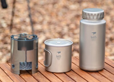 Keith Titanium Ti3070 Nesting Camp Set - Plastic-Free Bottle Keith Titanium Ti3070 Nesting Camp Set - Plastic-Free Bottle