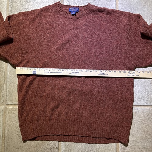Vintage Pendleton 100% Shetland Wool Sweater Men's Xl Red Orange Crewneck Preppy - Picture 4 of 6