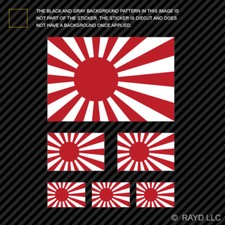6 Pcs Assorted Japanese Rising Sun Flag Sticker Set Die Cut Decal Japan Naval