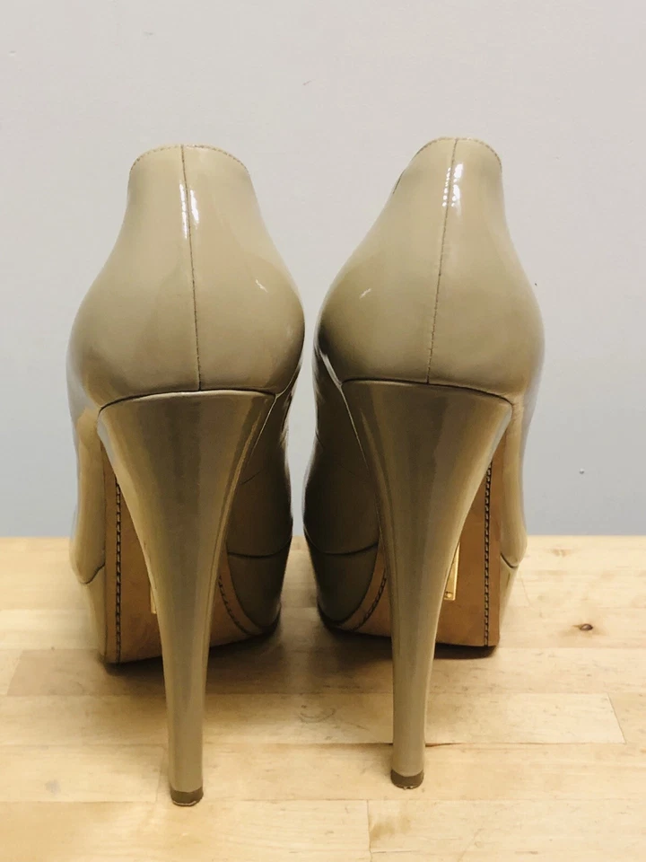 Alejandro Ingelmo Vero Cuoio 裸色骆驼棕褐色漆皮高跟鞋 6.5,37 码 — 第 4/4 张图片