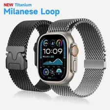 100% Titanium Milanese Loop Band For Apple Watch Ultra 3 2 1 49mm | Series 11 10