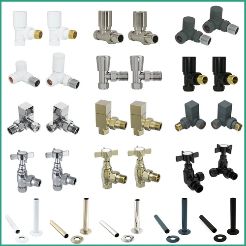 Angled/Straight/Corner Manual Lockshield Round/Square/Cross Head Radiator Valves