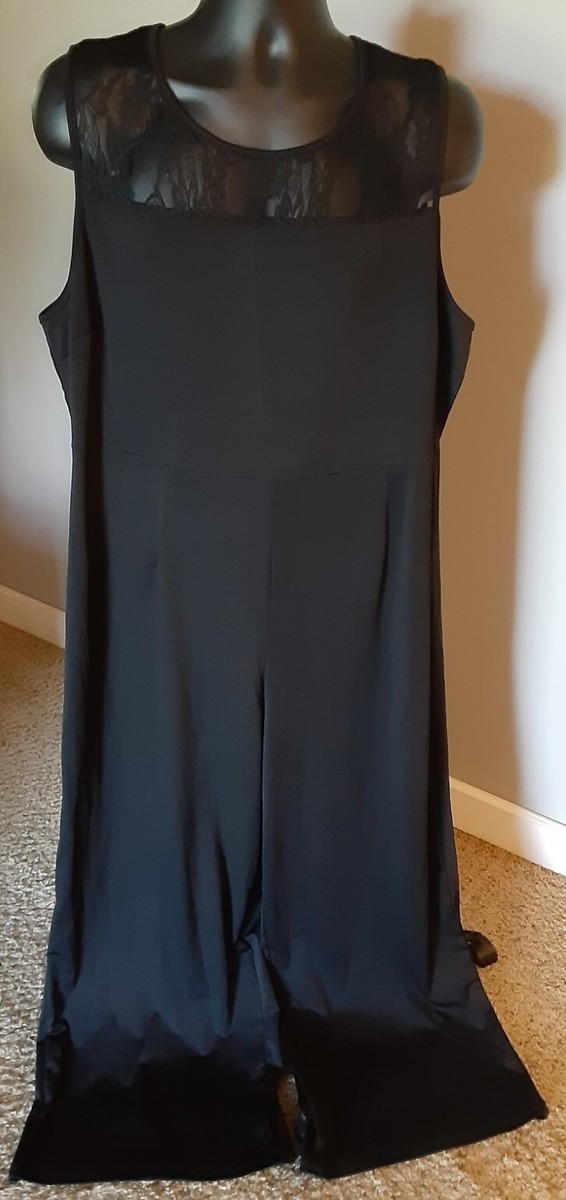Shein Jumpsuit Womens 4XL Black W/Lace Top Casual Formal