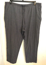 Alfred Dunner Womens Pants 22W Plus Black White Check Stretch Pockets Pull On