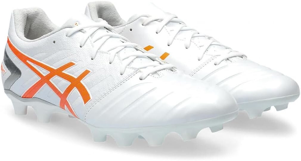 ASICS Soccer Football Spike Shoes DS LIGHT 1103A068 White Orange