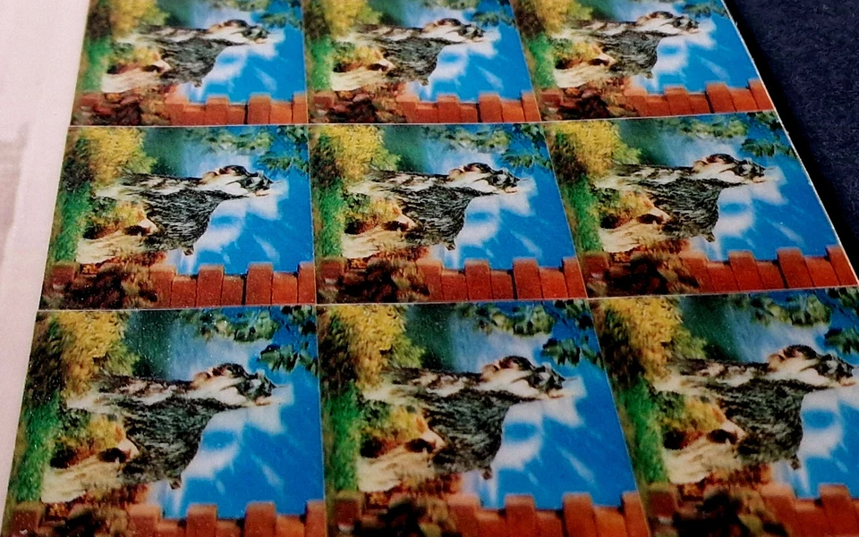 United Arab Emirates 1960's PROOF Umm Al Qiwain Corner Block Dogs 9 Stamps - Image 3 of 4