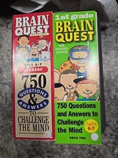 Lot of 2 Brain Quest Questions  Answers Challenge The Mind 1st Grade