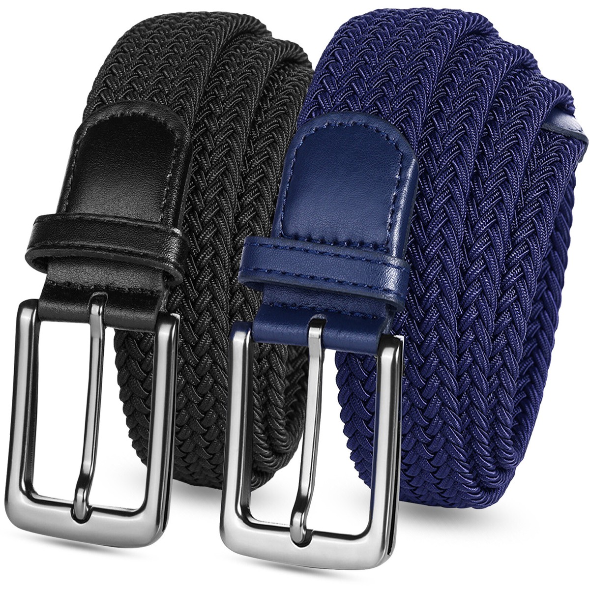 Men's Stretch Belts Elastic Braided Pack for Golf Casual Pants Shirts  Jeans