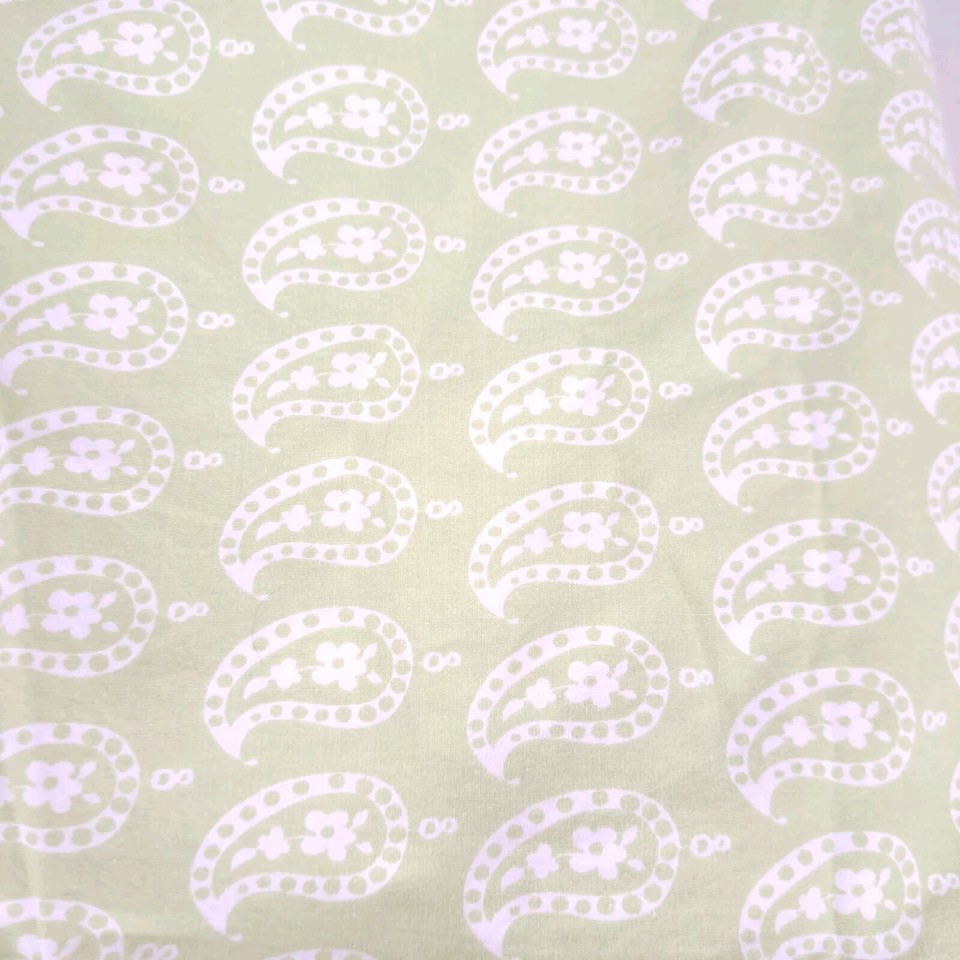 Pottery Barn Kids Full/Queen Duvet Cover Green Paisley Reversible 100