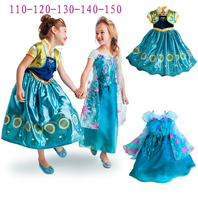 UK Verkäufer Verkauf Mädchen hübsch Anna Elsa Kostüm Prinzessin Partykleid Alter 3-8 