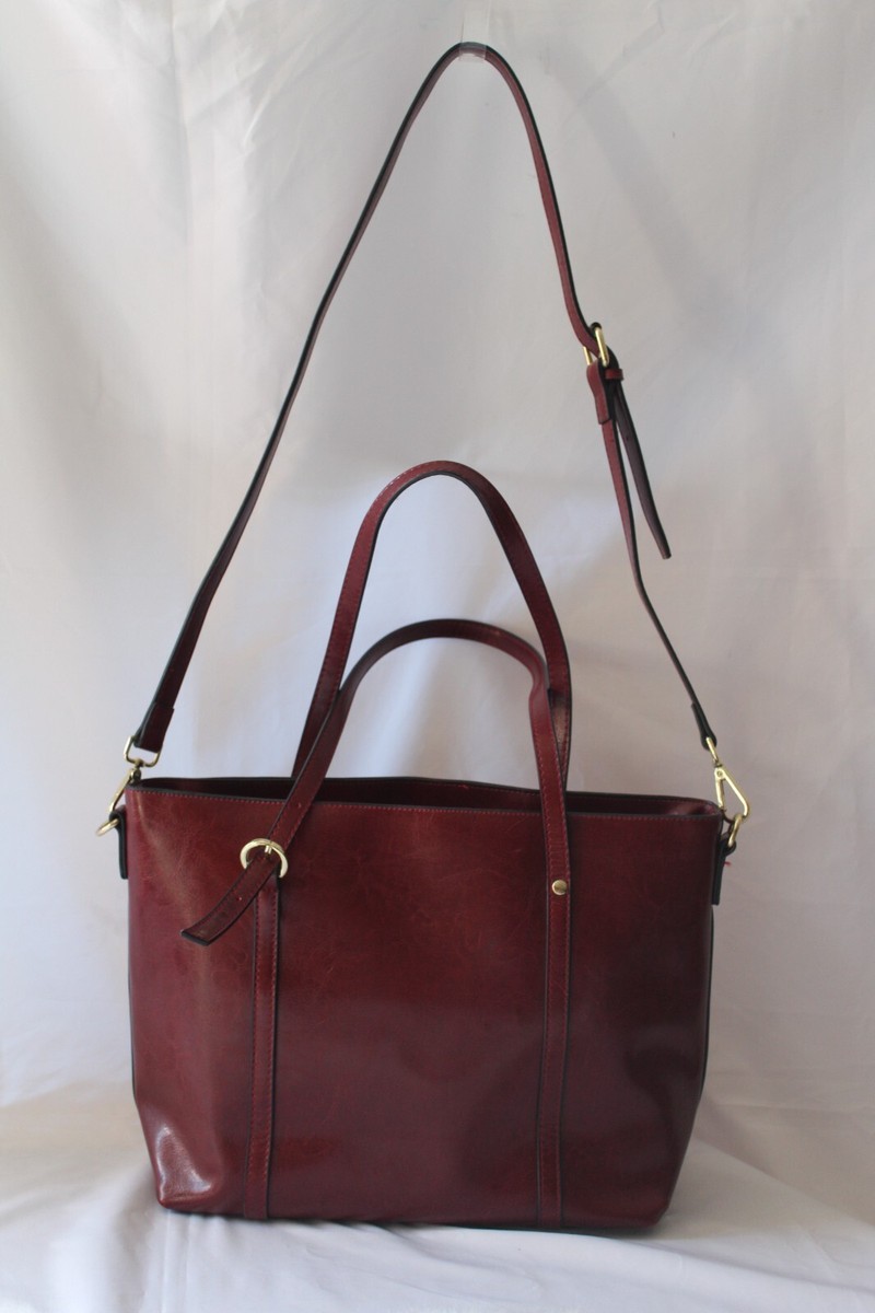 Fossil Avondale Satchel Bag Clelo Waxed Leather Purse Handbag Tote