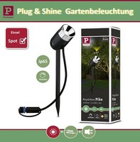 Paulmann Plug & Shine Led System Einzel Spot Erdspieß Pike 1X3,5W Ip65 Dimmbar