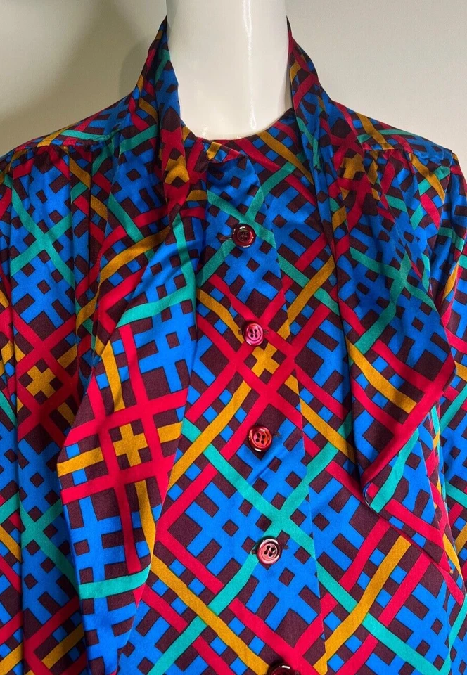 Blusa F/W 1985 Yves Saint Laurent Rive Gauche seda satinado talla 38, de colección años 80 Foto 4 de 4