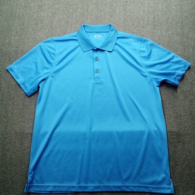 Izod Golf Polo Shirt Men Extra Large Blue Performance Classic Office Casual Prep