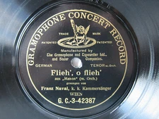 78rpm FRANZ NAVAL sings OPERA: MANON & MIGNO - German G&T 1906