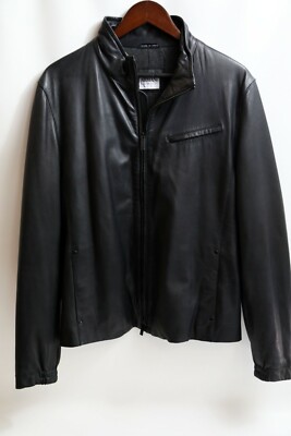 924 ARMANI COLLEZIONI Blouson Leather Jacket Size 40 MSRP $1,495