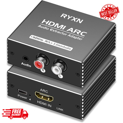 Hdmi Arc Audio Extractor 192khz Hdmi Arc Adapter With 3.5mm Audio And L/r Stereo