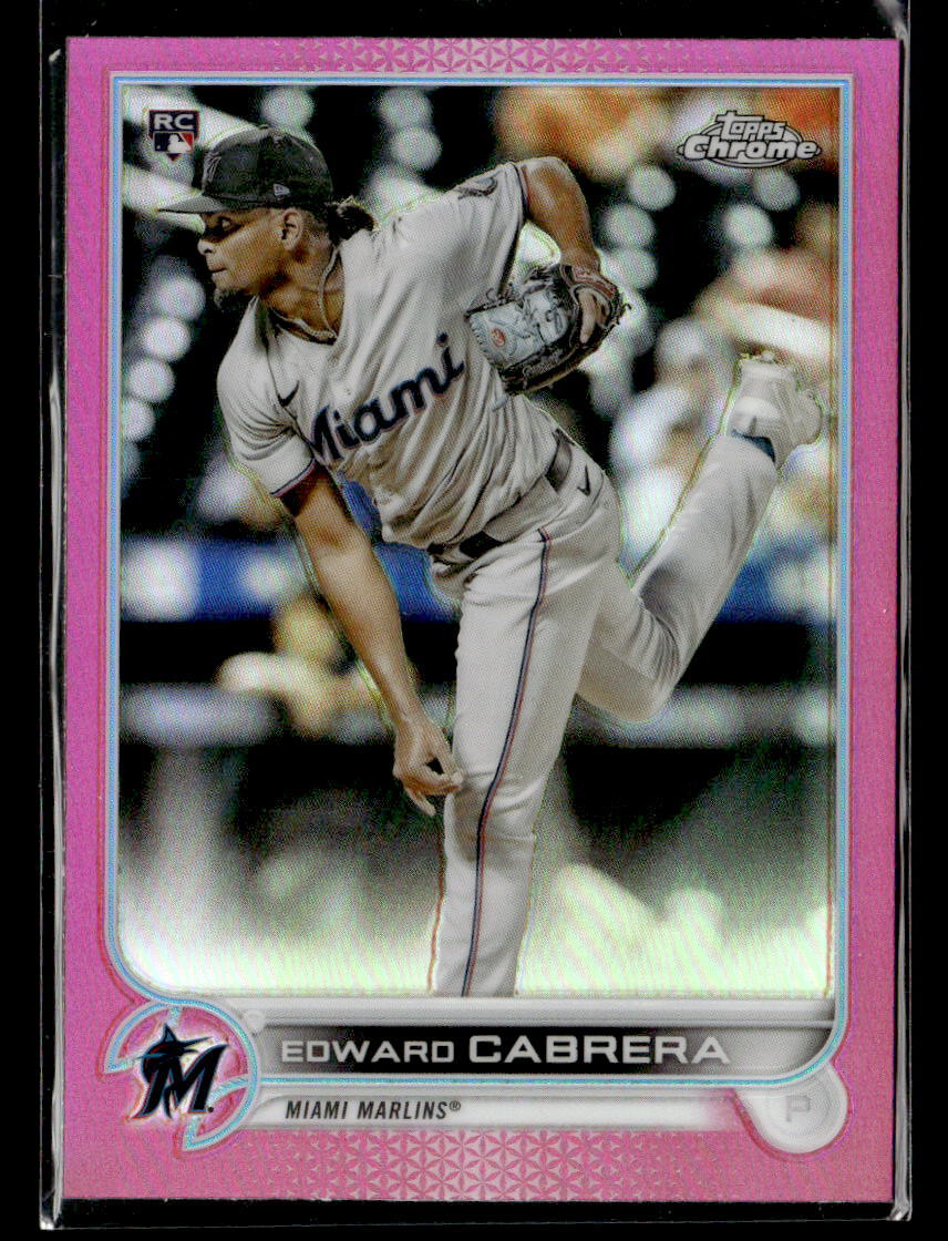 2022 Topps Chrome #64 Edward Cabrera Pink Refractor card