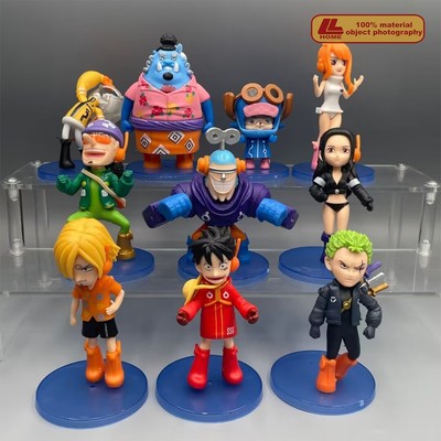 Anime OP Luffy Zoro Sanji Nami Hancock Chopper 10pcs cute Figure Toy Gift