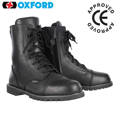 Oxford Merton 2.0 Herren Motorrad Bike Stiefel Wasserdicht Cruiser Biker Boot Schwarz