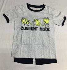 Boys Spongebob black and White Short Set_New_2 Pc_Unisex