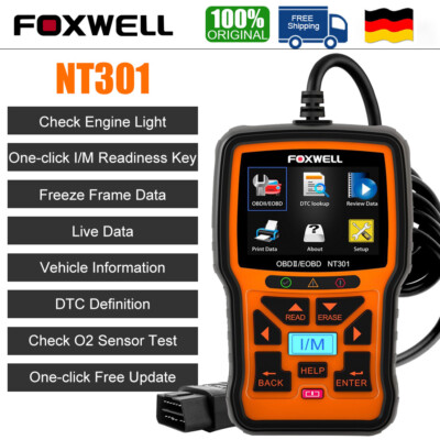 FOXWELL NT301 Profi KFZ OBD2 Diagnosegerät Auslesegerät Scanner Code Reader