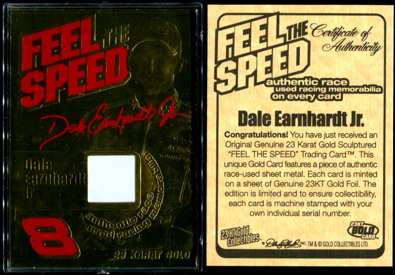 Dale Earnhardt Jr. 23 Karat Gold Feel the Speed Race Used White