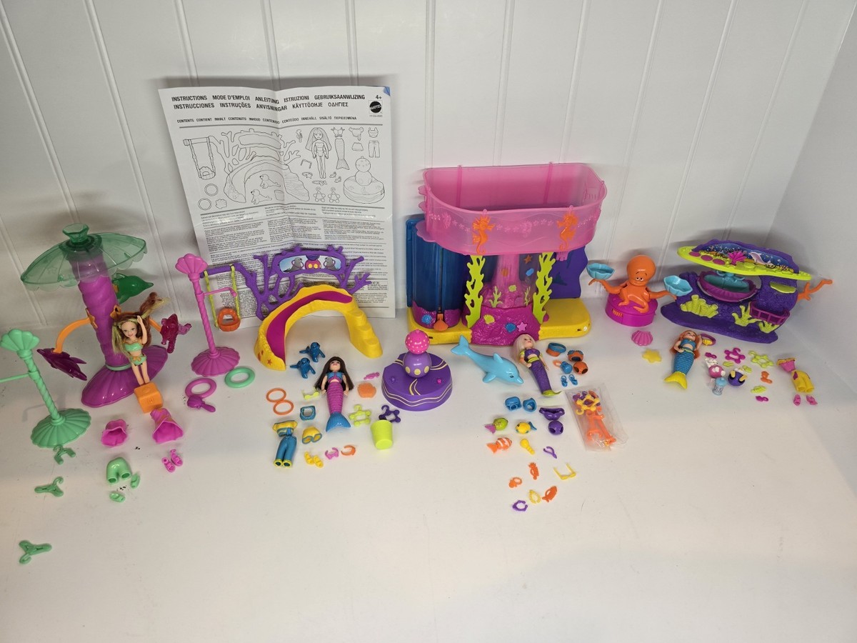 Polly Pocket Mermaid Stars PLAYSET LOT motorized aquarium Seals