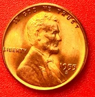 1955-S Lincoln Wheat Cent Penny GEM RD BU From an Original Bank Roll