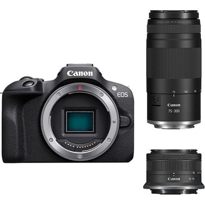 Canon EOS R100 Kit 18-45mm + 75-300mm RF Offizielle Canon Garantie
