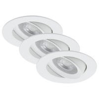 3 X Briloner Led Einbauleuchte Rund Weiß IP23 3 X 5W 350Lm Warmweiß Schwenkbar