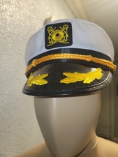 Adult Navy Captain Hat Yacht Sailor Skipper Ship Costume Hat Adjustable - Unisex